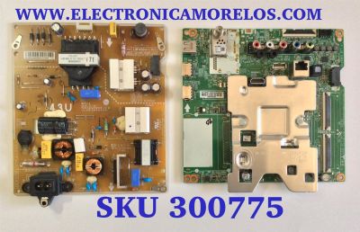 KIT DE TARJETAS PARA TV LG 4K UHD / MAIN EBU64868102 / 64868102 / EAX67872805 (1.1) / EAX67872805 / XU87P0A2S3 / 8H1L00W3-0003 / FUENTE EAY64529501 / EAX67209001 (1.5) / PANEL NC430DGG / DISPLAY HV430QUB / MODELO 43UK6200PUA.BUSTLJM